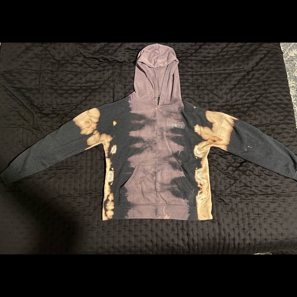 Lurking Class Men’s Small Bleach-washed/tie-dyed hoodie with pocket